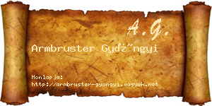 Armbruster Gyöngyi névjegykártya