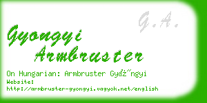 gyongyi armbruster business card